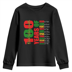 100 Years Of Black History Youth Sweatshirt African American Historical Figures African American Teacher TS11 Black Print Your Wear