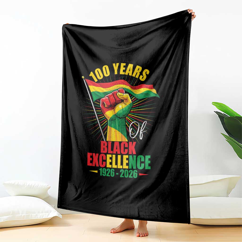 100 Years Of Black Excellence Throw Blanket Centennial Black History Month TS11 Print Your Wear