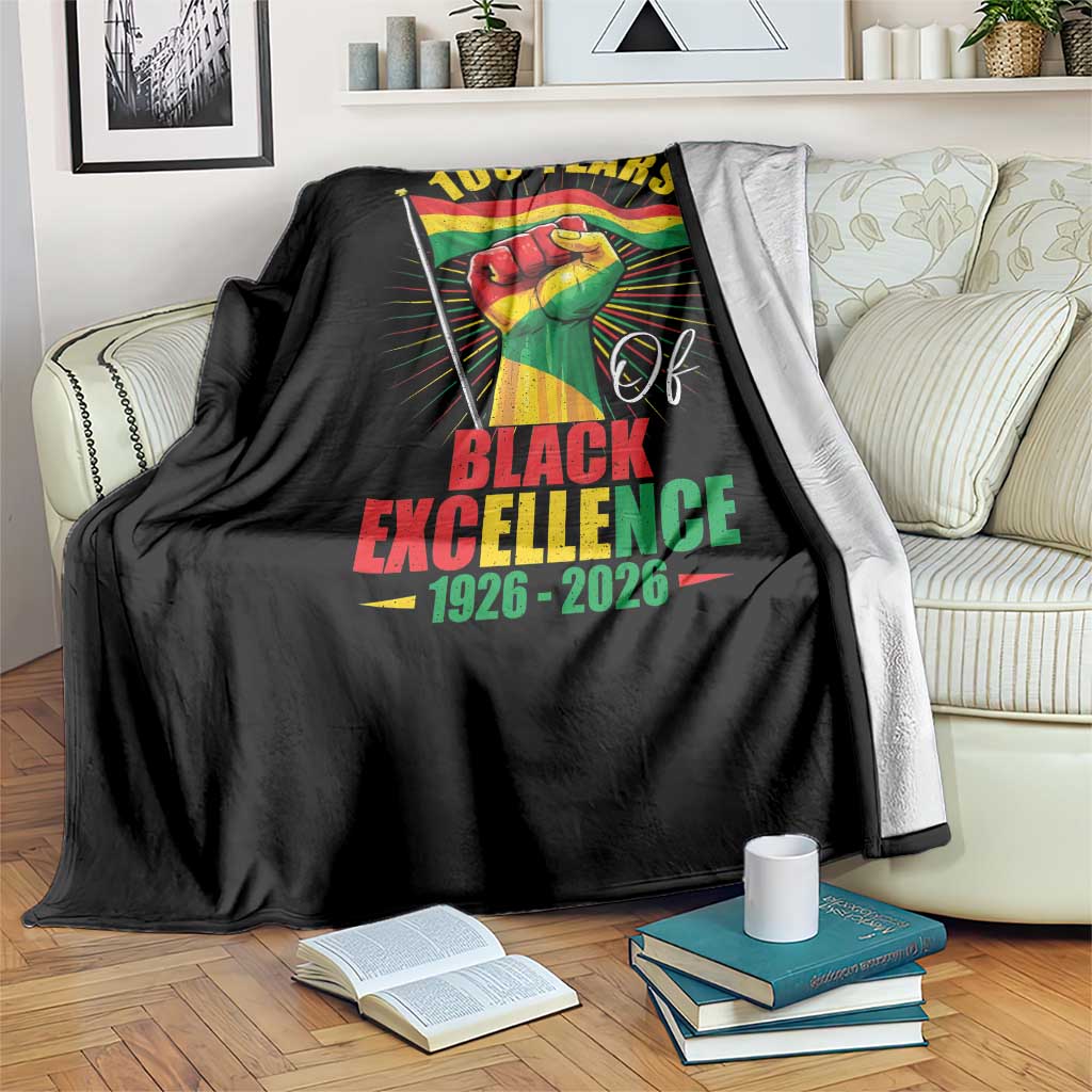 100 Years Of Black Excellence Throw Blanket Centennial Black History Month TS11 Print Your Wear