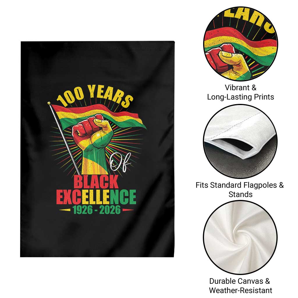 100 Years Of Black Excellence Garden Flag Centennial Black History Month TS11 Print Your Wear