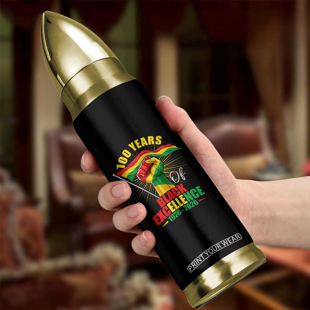 100 Years Of Black Excellence Bullet Tumbler Centennial Black History Month TS11 Print Your Wear
