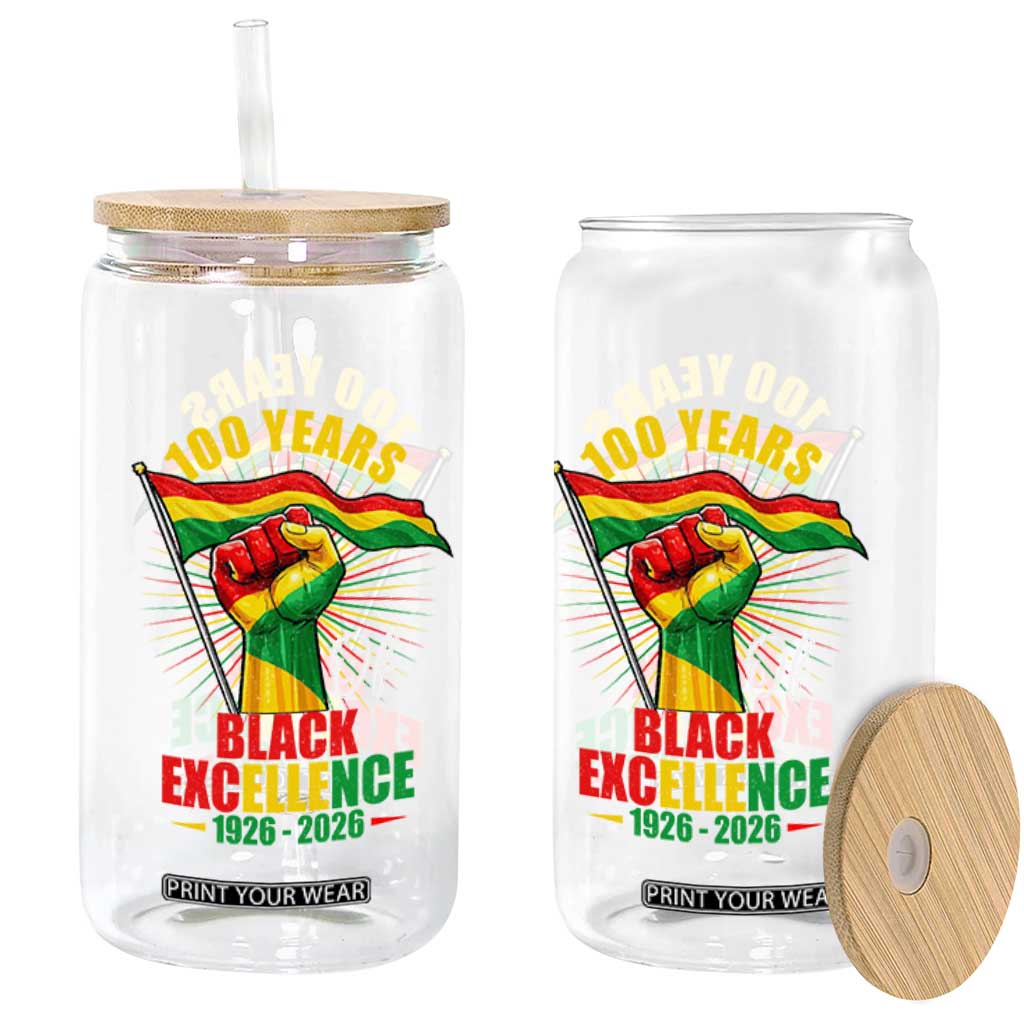 100 Years Of Black Excellence Glass Can Centennial Black History Month TS11 Print Your Wear