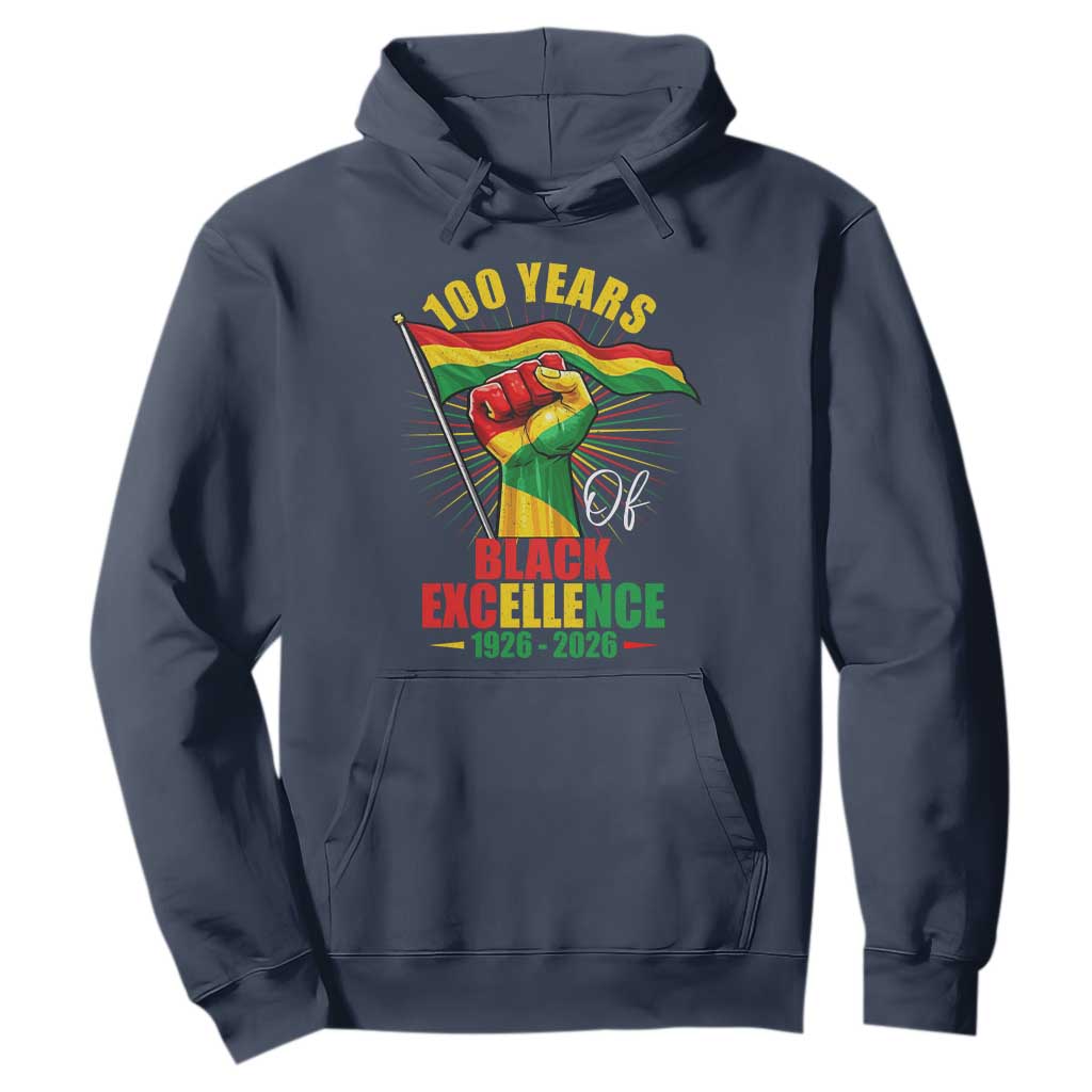 100 Years Of Black Excellence Hoodie Centennial Black History Month TS11 Navy Print Your Wear