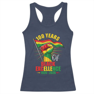 100 Years Of Black Excellence Racerback Tank Top Centennial Black History Month TS11 Navy Print Your Wear