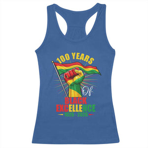 100 Years Of Black Excellence Racerback Tank Top Centennial Black History Month TS11 Royal Blue Print Your Wear
