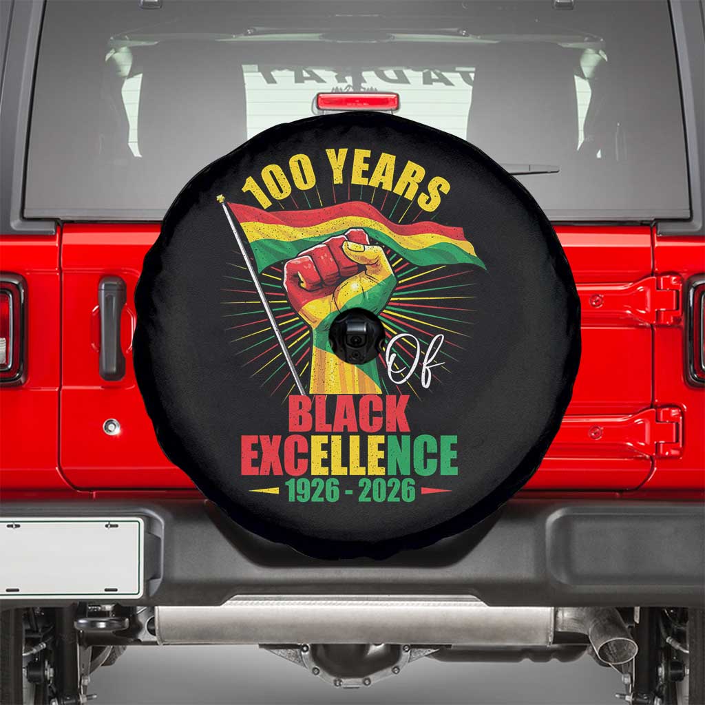 100 Years Of Black Excellence Spare Tire Cover Centennial Black History Month TS11 Black Print Your Wear