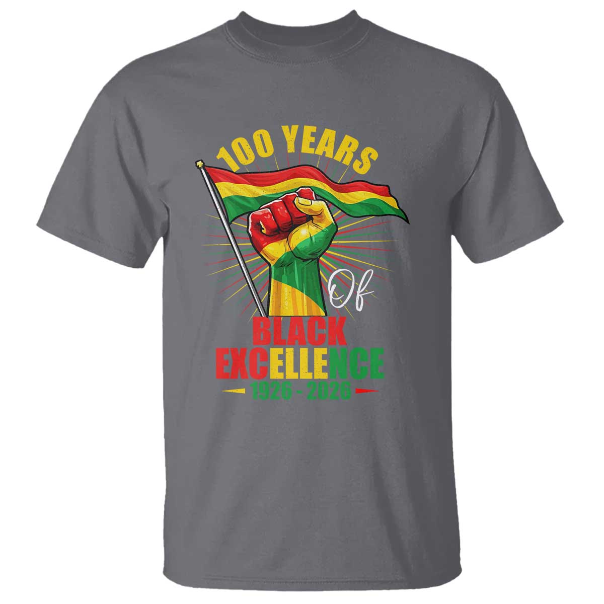 100 Years Of Black Excellence T Shirt Centennial Black History Month TS11 Charcoal Print Your Wear