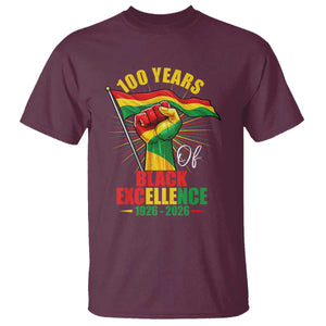 100 Years Of Black Excellence T Shirt Centennial Black History Month TS11 Maroon Print Your Wear