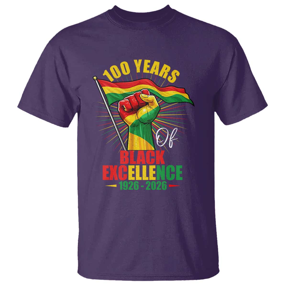 100 Years Of Black Excellence T Shirt Centennial Black History Month TS11 Purple Print Your Wear