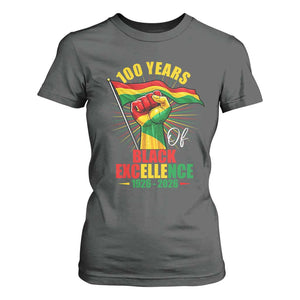 100 Years Of Black Excellence T Shirt For Women Centennial Black History Month TS11 Dark Heather Print Your Wear