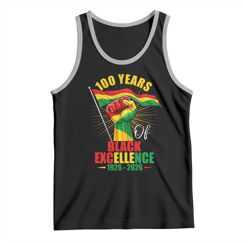 100 Years Of Black Excellence Tank Top Centennial Black History Month TS11 Black Athletic Heather Print Your Wear