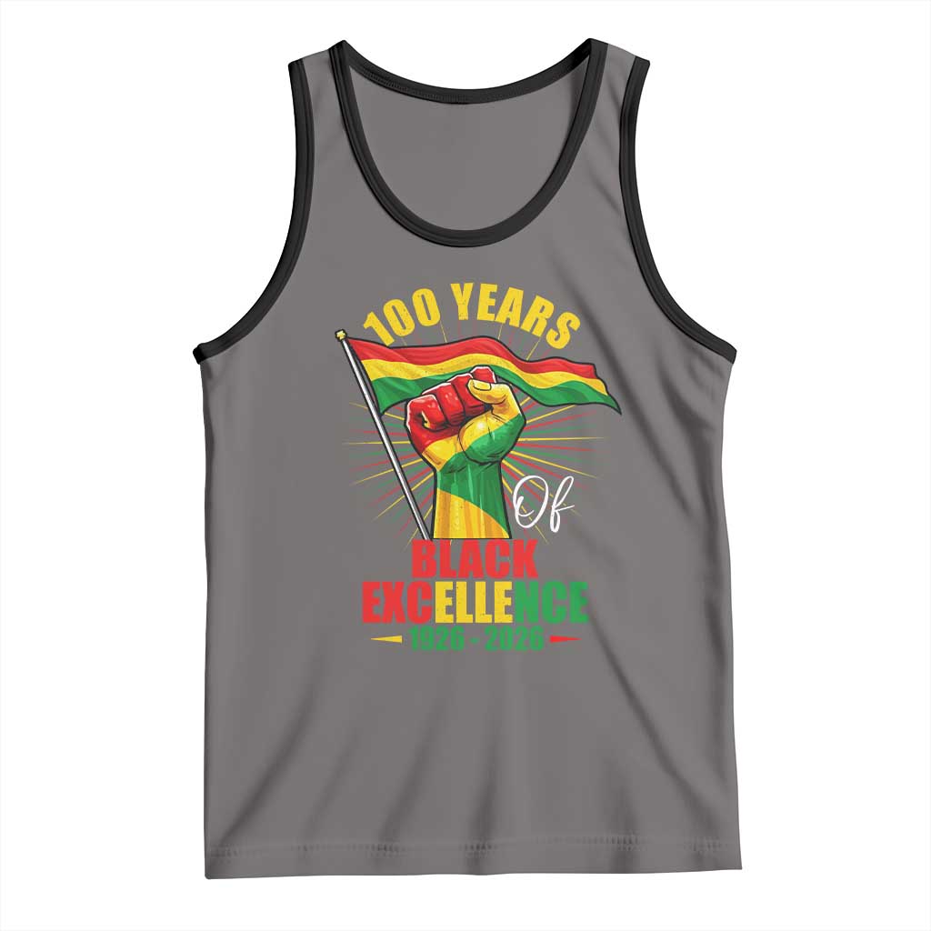 100 Years Of Black Excellence Tank Top Centennial Black History Month TS11 Deep Heather Black Print Your Wear