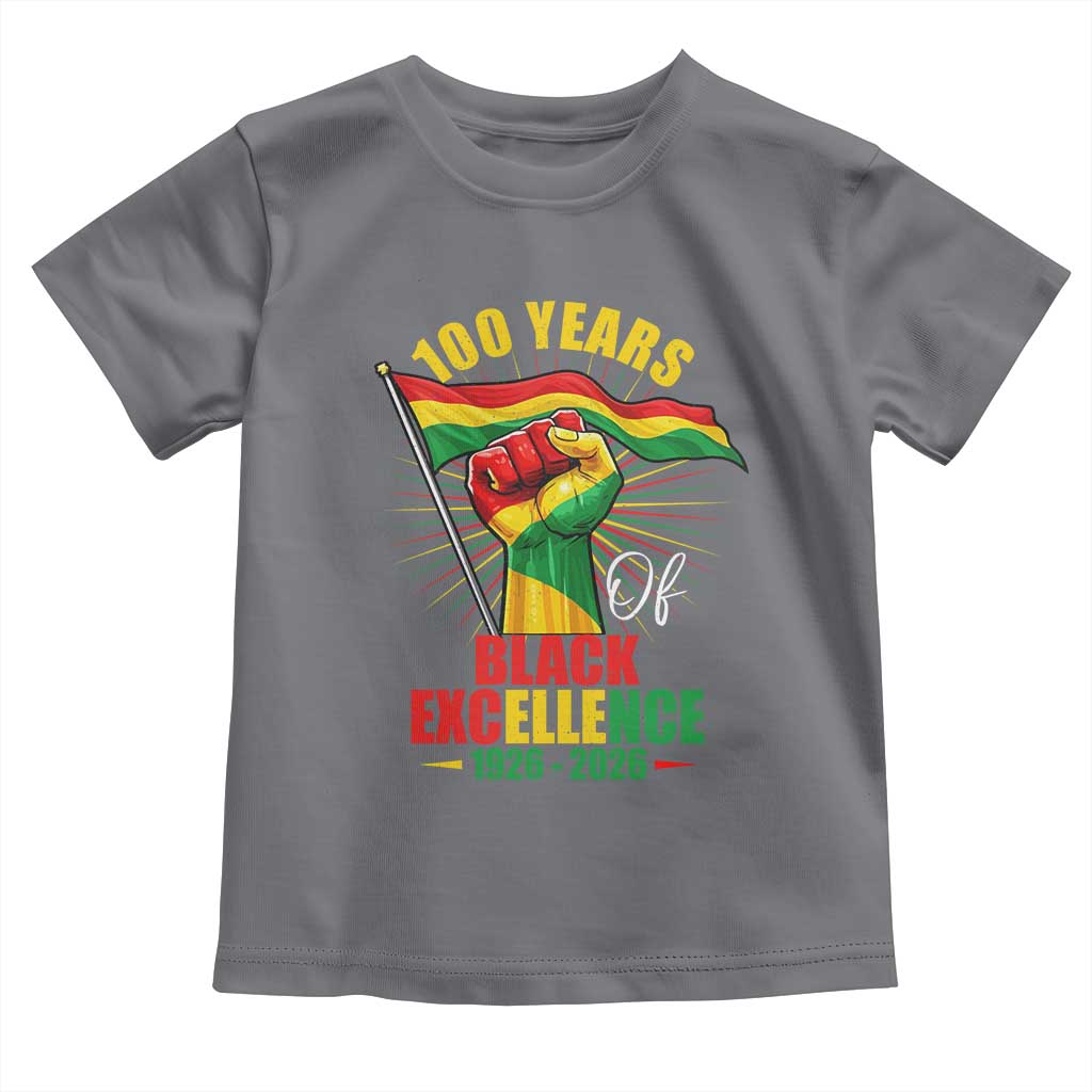 100 Years Of Black Excellence Toddler T Shirt Centennial Black History Month TS11 Charcoal Print Your Wear