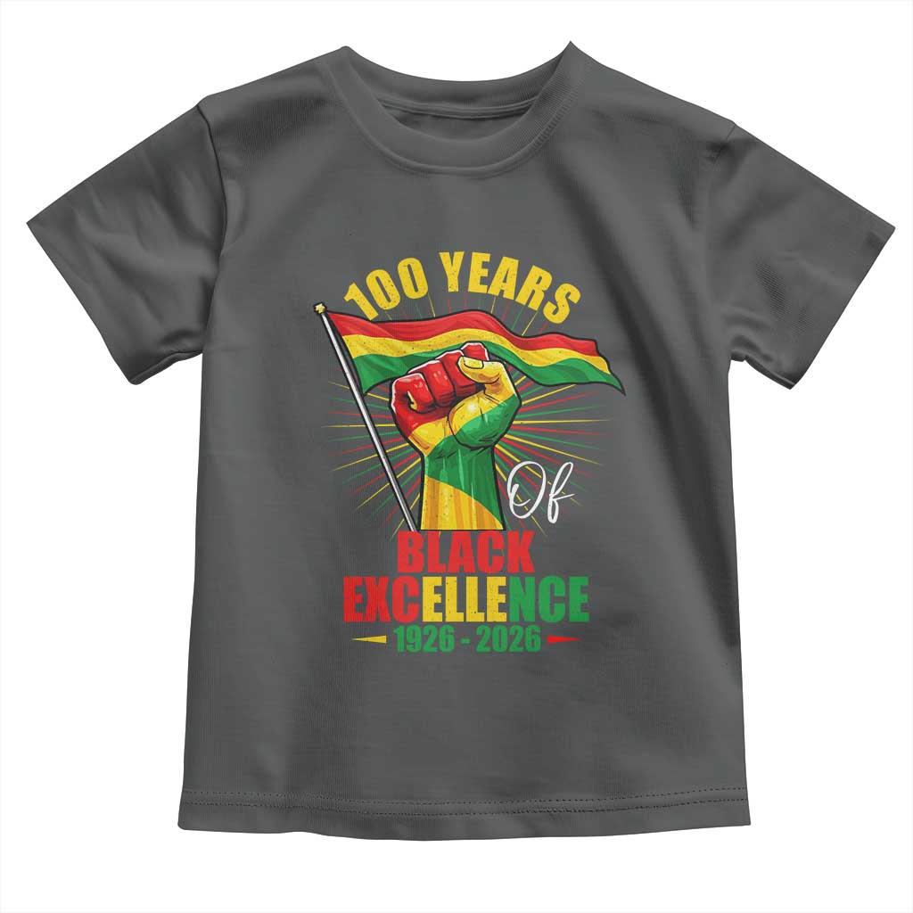 100 Years Of Black Excellence Toddler T Shirt Centennial Black History Month TS11 Dark Heather Print Your Wear