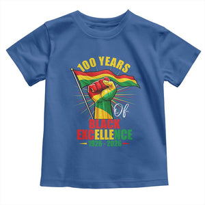 100 Years Of Black Excellence Toddler T Shirt Centennial Black History Month TS11 Royal Blue Print Your Wear