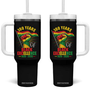100 Years Of Black Excellence Tumbler With Handle Centennial Black History Month TS11 One Size: 40 oz Black Print Your Wear