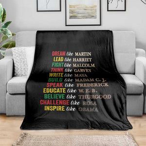 Black History Dream Like Martin Lead Like Harriet Throw Blanket African American Leaders TS11 Print Your Wear