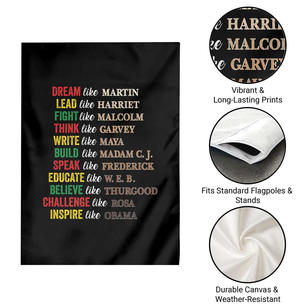 Black History Dream Like Martin Lead Like Harriet Garden Flag African American Leaders TS11 Print Your Wear