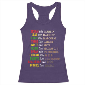 Black History Dream Like Martin Lead Like Harriet Racerback Tank Top African American Leaders TS11 Purple Print Your Wear
