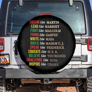 Black History Dream Like Martin Lead Like Harriet Spare Tire Cover African American Leaders TS11 No hole Black Print Your Wear