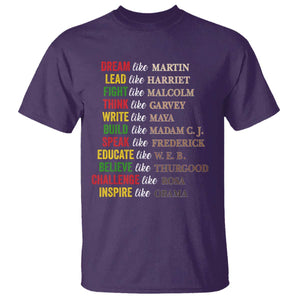 Black History Dream Like Martin Lead Like Harriet T Shirt African American Leaders TS11 Purple Print Your Wear