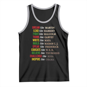 Black History Dream Like Martin Lead Like Harriet Tank Top African American Leaders TS11 Black Athletic Heather Print Your Wear