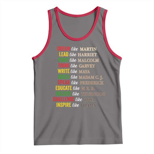 Black History Dream Like Martin Lead Like Harriet Tank Top African American Leaders TS11 Deep Heather Red Print Your Wear