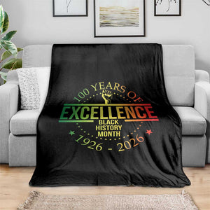 100 Years Of Excellence Black History Month 1926 2026 Throw Blanket TS11 Print Your Wear