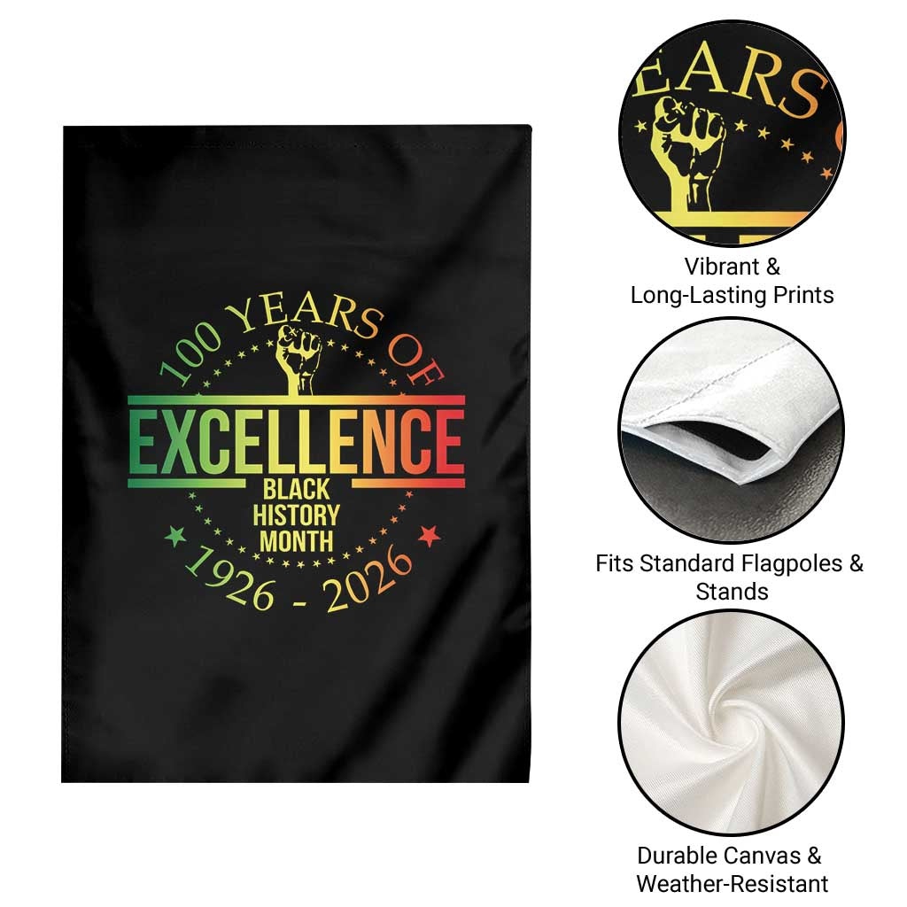 100 Years Of Excellence Black History Month 1926 2026 Garden Flag TS11 Print Your Wear