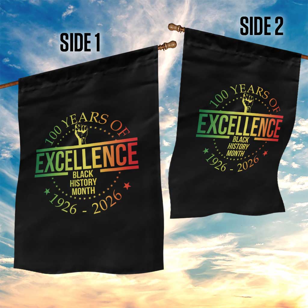 100 Years Of Excellence Black History Month 1926 2026 Garden Flag TS11 Print Your Wear