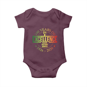 100 Years Of Excellence Black History Month 1926 2026 Baby Onesie TS11 Maroon Print Your Wear