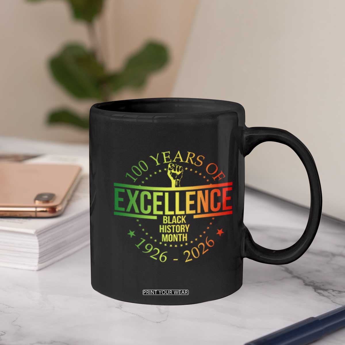 100 Years Of Excellence Black History Month 1926 2026 Coffee Mug TS11 Print Your Wear