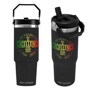100 Years Of Excellence Black History Month 1926 2026 Flip Straw Tumbler TS11 One Size: 30 oz Black Print Your Wear