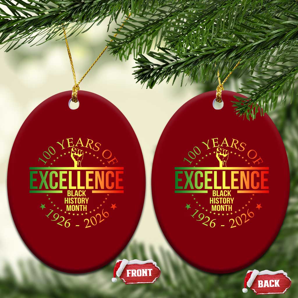 100 Years Of Excellence Black History Month 1926 2026 Ceramic Ornament TS11 Print Your Wear
