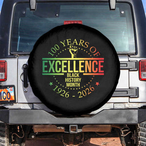 100 Years Of Excellence Black History Month 1926 2026 Spare Tire Cover TS11 No hole Black Print Your Wear