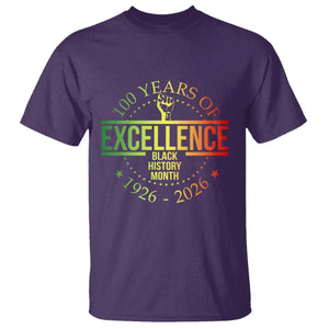 100 Years Of Excellence Black History Month 1926 2026 T Shirt TS11 Purple Print Your Wear