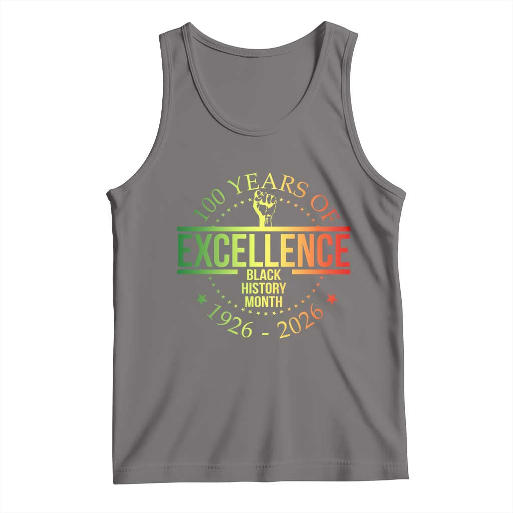 100 Years Of Excellence Black History Month 1926 2026 Tank Top TS11 Deep Heather Print Your Wear