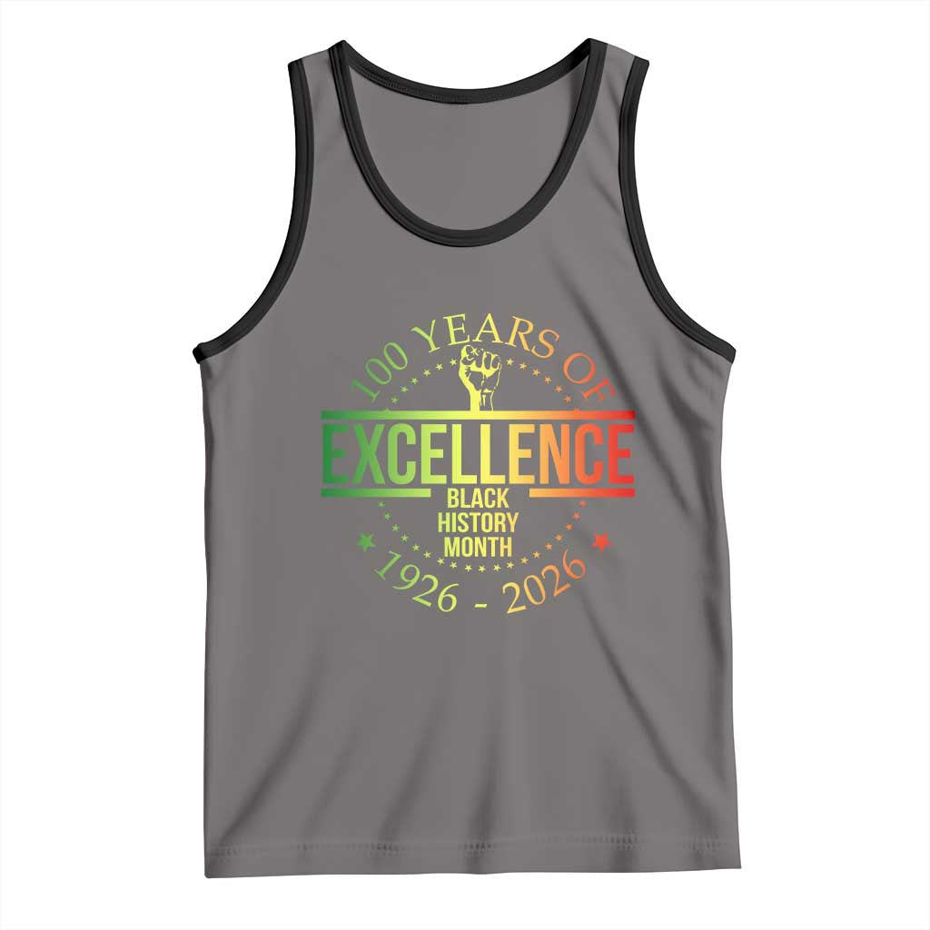 100 Years Of Excellence Black History Month 1926 2026 Tank Top TS11 Deep Heather Black Print Your Wear