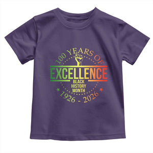 100 Years Of Excellence Black History Month 1926 2026 Toddler T Shirt TS11 Purple Print Your Wear