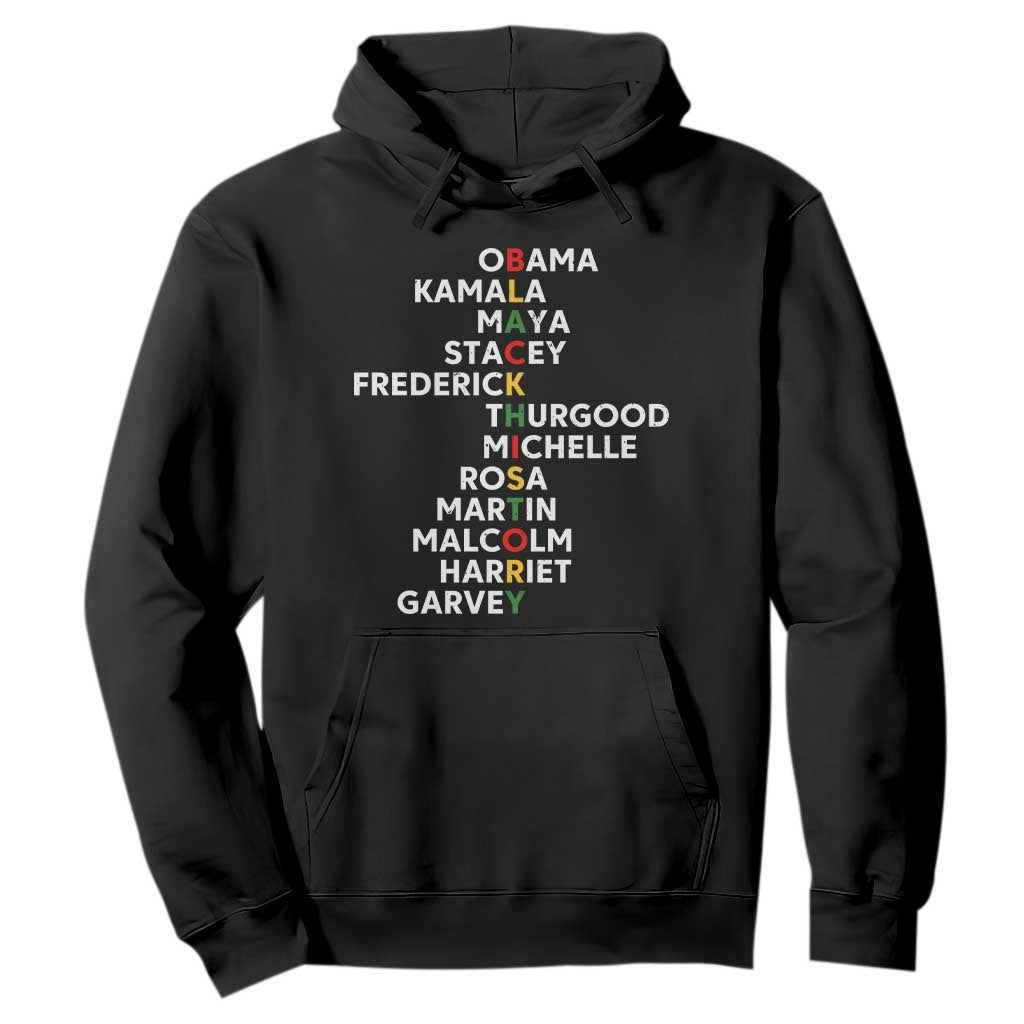 Black History Leaders Hoodie Obama Kamala Maya Stacey Frederick Thurgood Michelle TS11 Black Print Your Wear