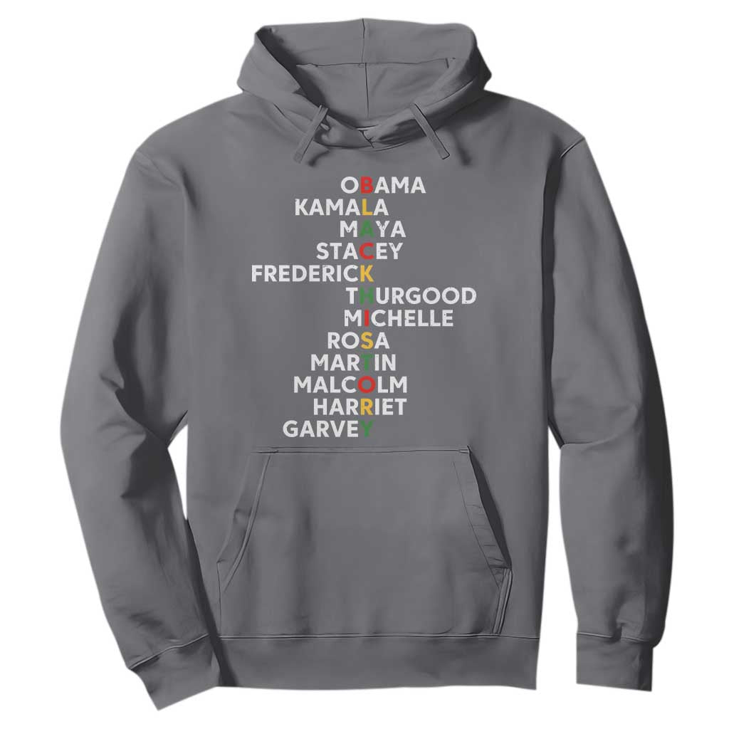 Black History Leaders Hoodie Obama Kamala Maya Stacey Frederick Thurgood Michelle TS11 Charcoal Print Your Wear