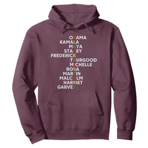 Black History Leaders Hoodie Obama Kamala Maya Stacey Frederick Thurgood Michelle TS11 Maroon Print Your Wear