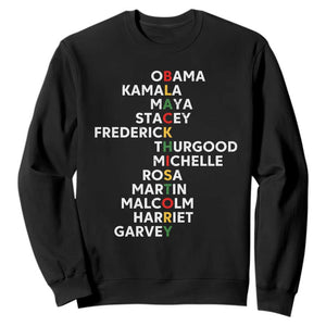 Black History Leaders Sweatshirt Obama Kamala Maya Stacey Frederick Thurgood Michelle TS11 Black Print Your Wear