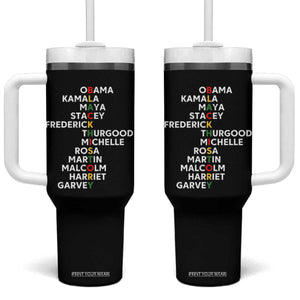 Black History Leaders Tumbler With Handle Obama Kamala Maya Stacey Frederick Thurgood Michelle TS11 One Size: 40 oz Black Print Your Wear
