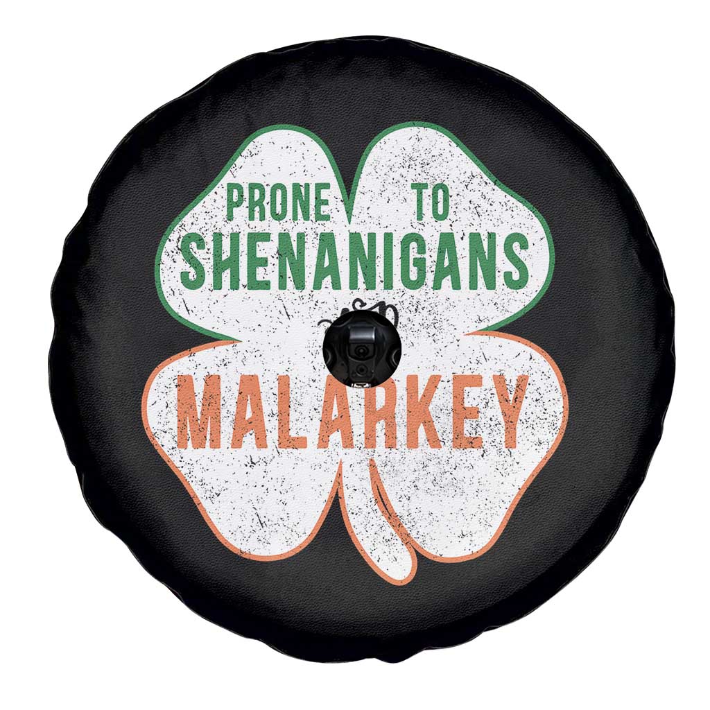 Prone to Shenanigans and Malarkey Spare Tire Cover Funny St Patricks Day Shamrock TS11 Print Your Wear