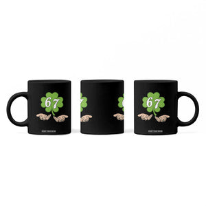 67 St Patricks Day Coffee Mug Six Seven Meme Shamrock Hand Gesture TS11 Print Your Wear