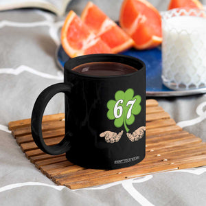 67 St Patricks Day Coffee Mug Six Seven Meme Shamrock Hand Gesture TS11 Print Your Wear