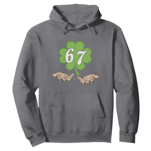67 St Patricks Day Hoodie Six Seven Meme Shamrock Hand Gesture TS11 Charcoal Print Your Wear