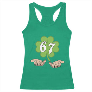 67 St Patricks Day Racerback Tank Top Six Seven Meme Shamrock Hand Gesture TS11 Irish Green Print Your Wear