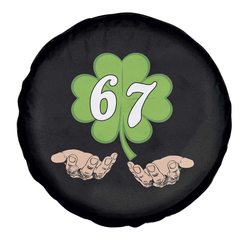 67 St Patricks Day Spare Tire Cover Six Seven Meme Shamrock Hand Gesture TS11 Print Your Wear